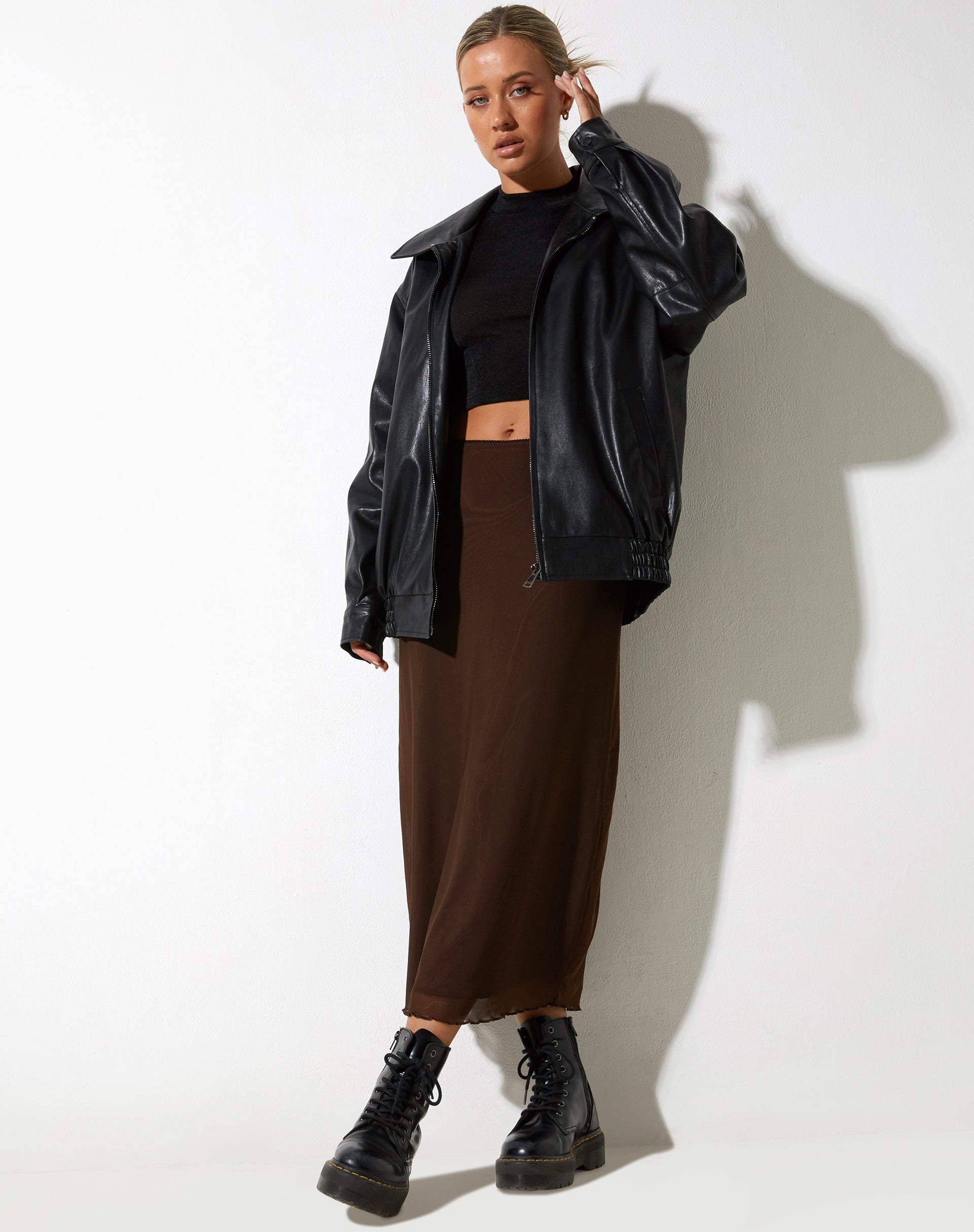 Afbeelding van Lassie Midi rok in Mesh Bruin