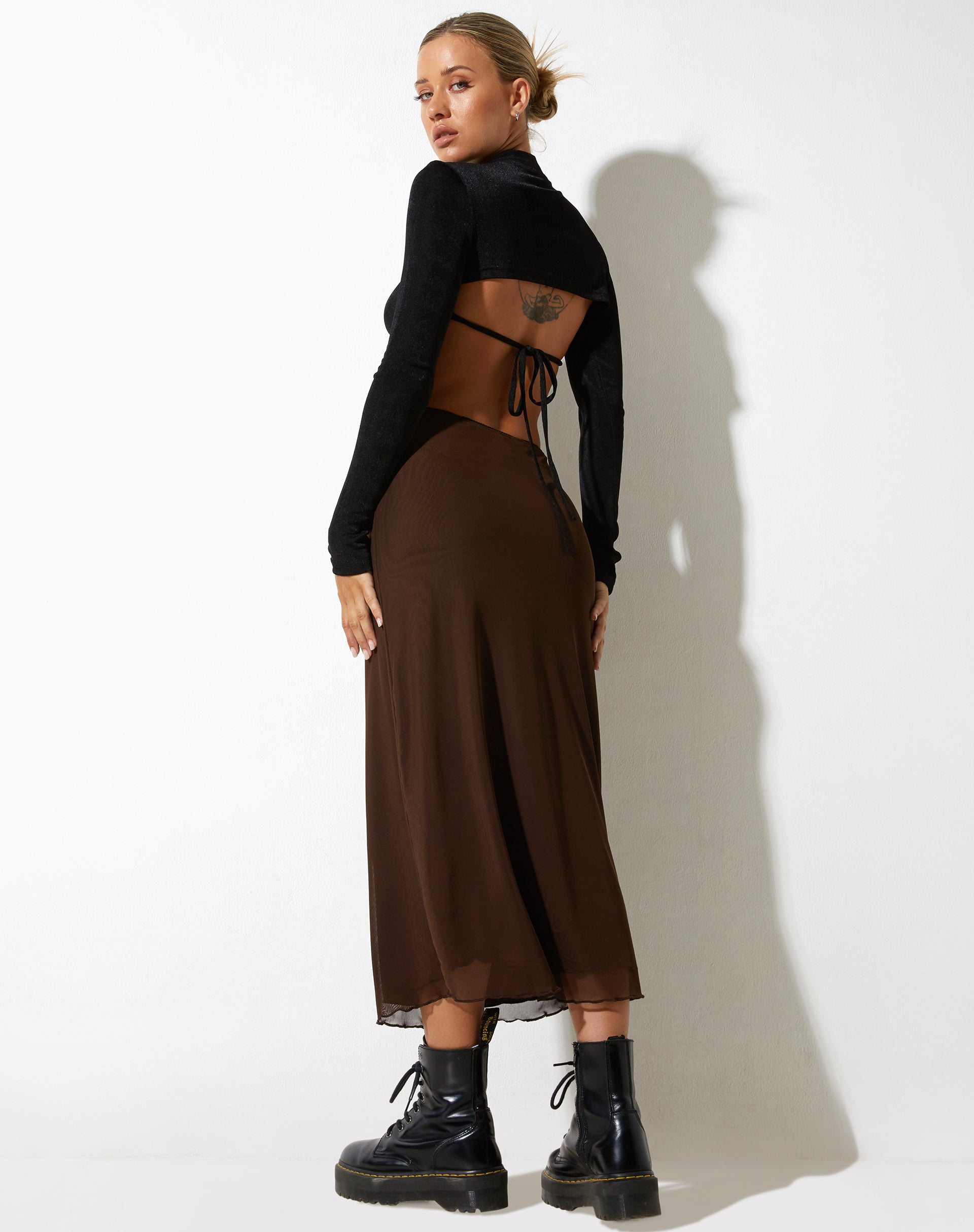 Afbeelding van Lassie Midi rok in Mesh Bruin