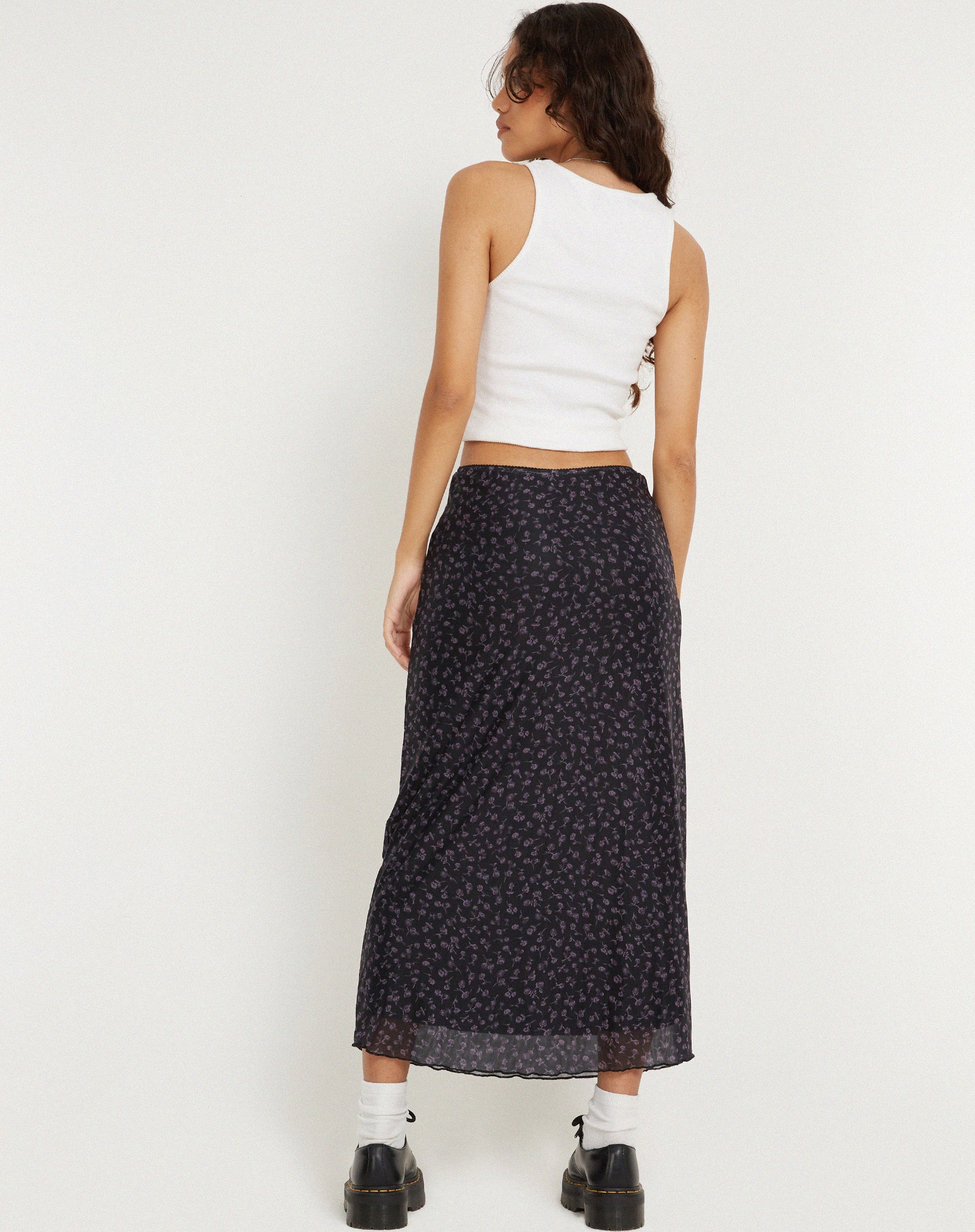 Afbeelding van Lassie Maxi rok in Dark Ditsy Rose Zwart