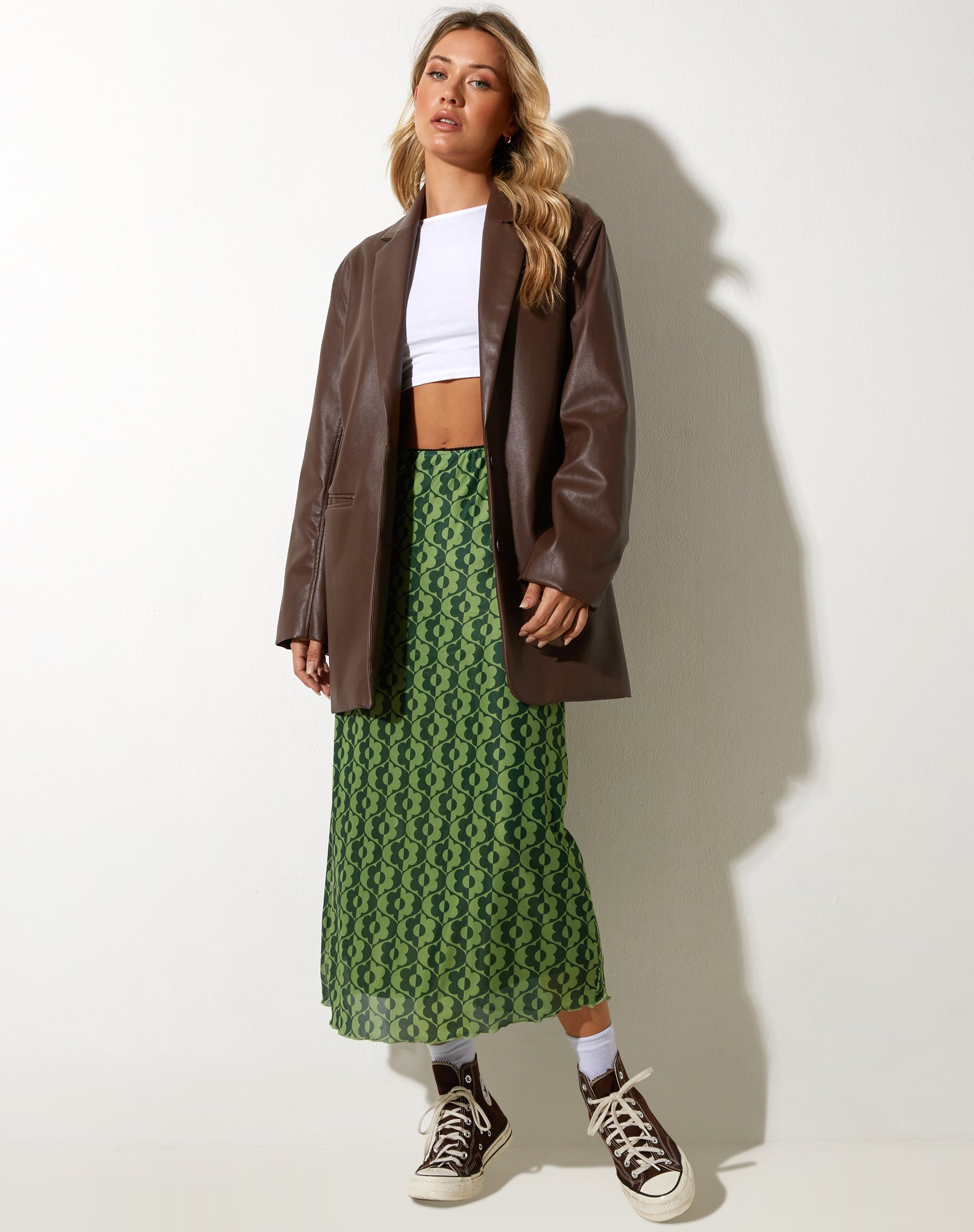 Afbeelding van Lassie Midi rok in golvend Daisy groen