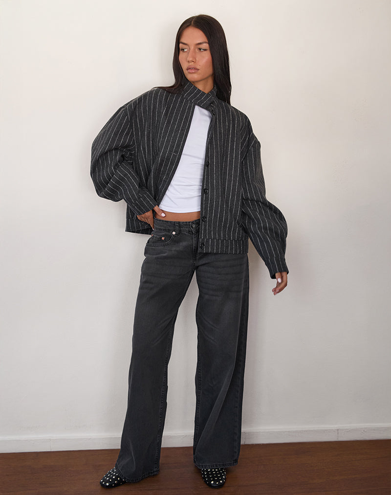 Afbeelding van Lastika Jas in Charcoal Pinstripe