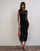 Afbeelding van Lauryn Rugloze Maxi jurk in Sheer Black Jersey