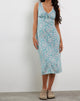 Afbeelding van Lavisha Midi Dress in Flower Power Blauw