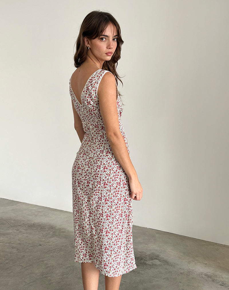 Afbeelding van Lavisha Midi Dress in Pretty Ditsy