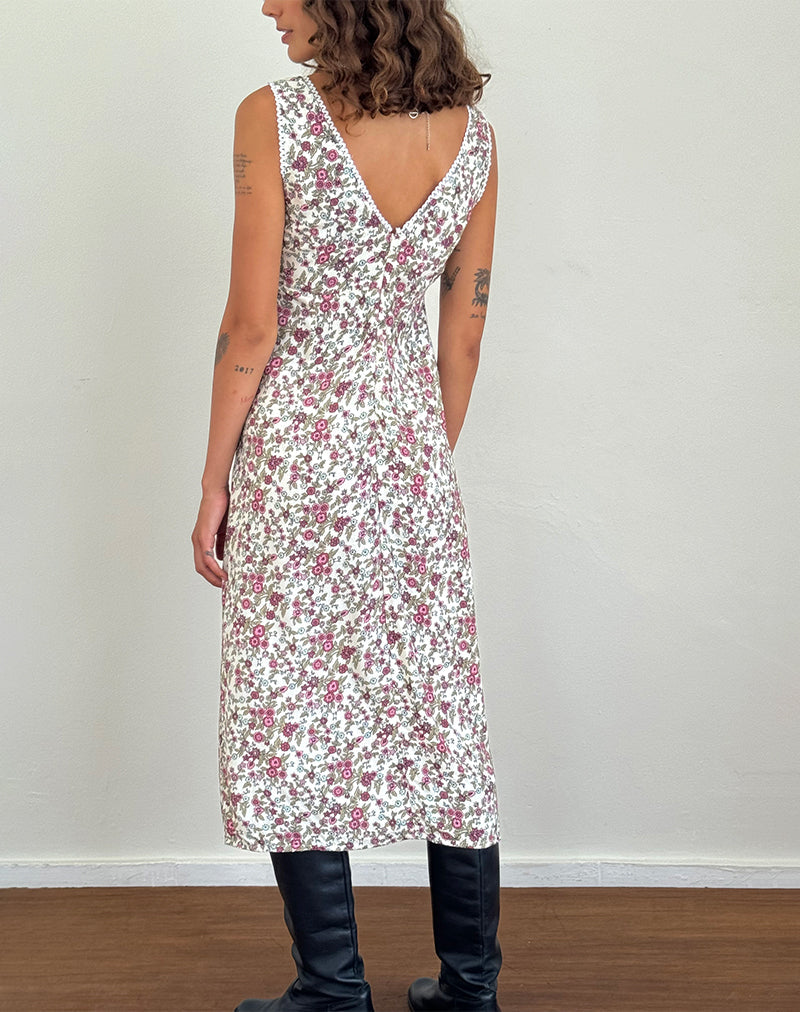 Afbeelding van Lavisha Midi Dress in Vintage Bloom Ivoor