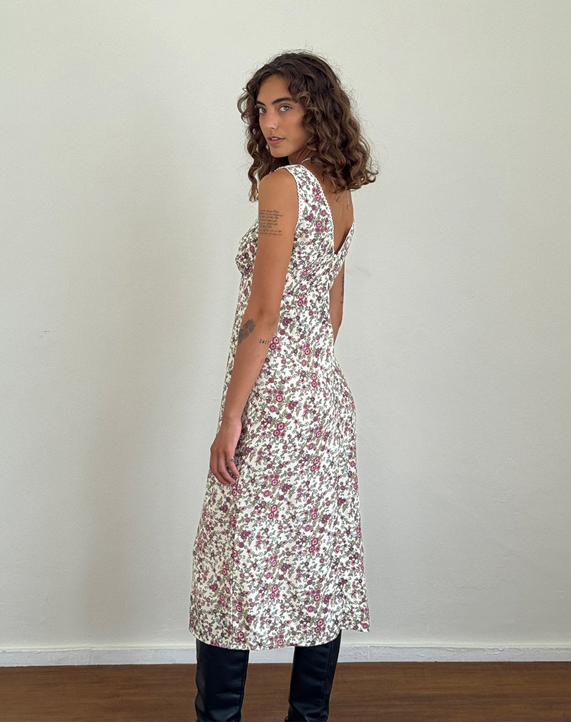 Afbeelding van Lavisha Midi Dress in Vintage Bloom Ivoor