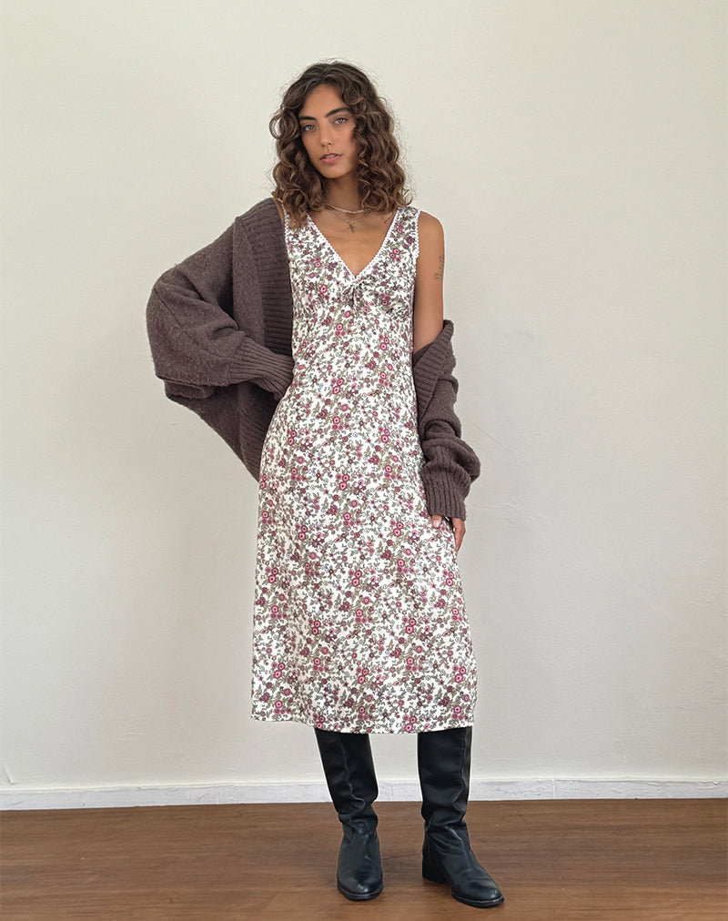Afbeelding van Lavisha Midi Dress in Vintage Bloom Ivoor