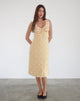 Afbeelding van Lavisha Midi Dress in Yellow Cosmos Garden