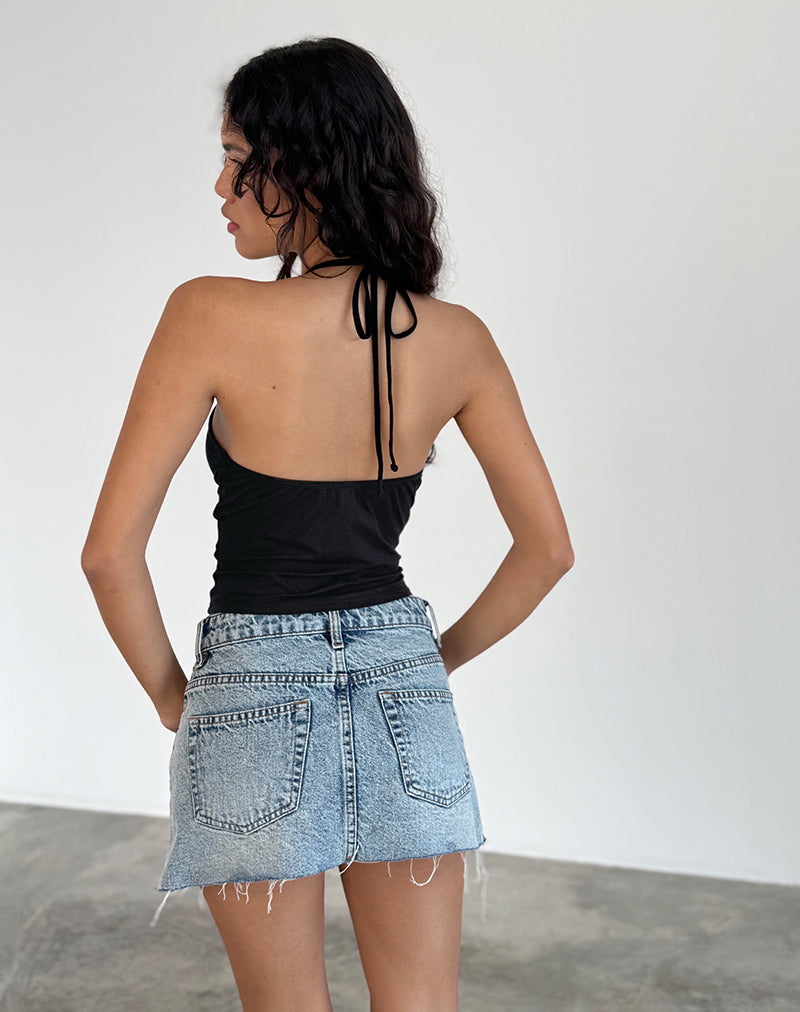 Afbeelding van Layti Hlaterneck Basic Top in Zwart