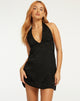 Afbeelding van Leana Mini Dress in Satin Rose Black