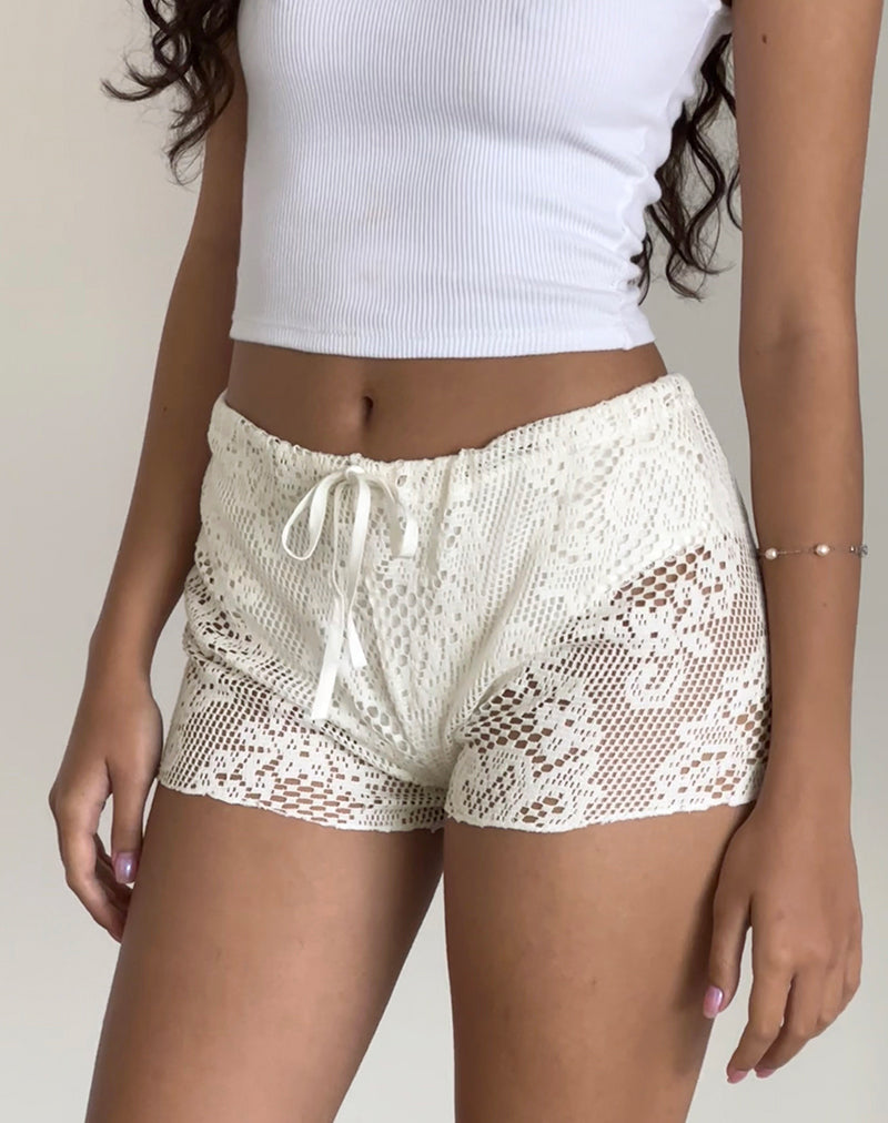 Afbeelding van Leda Short in Ivory Crochet