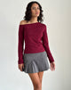 Afbeelding van Ledez Asymmetrische Slouchy Top in Bourgondië Tissue