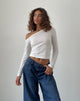 Afbeelding van Ledez Asymmetric Slouchy Top in White Tissue Jersey