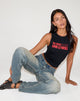 Afbeelding van Leen Tank Top in Zwart met Slechte Keuzes, Goede Verhalen Graphic