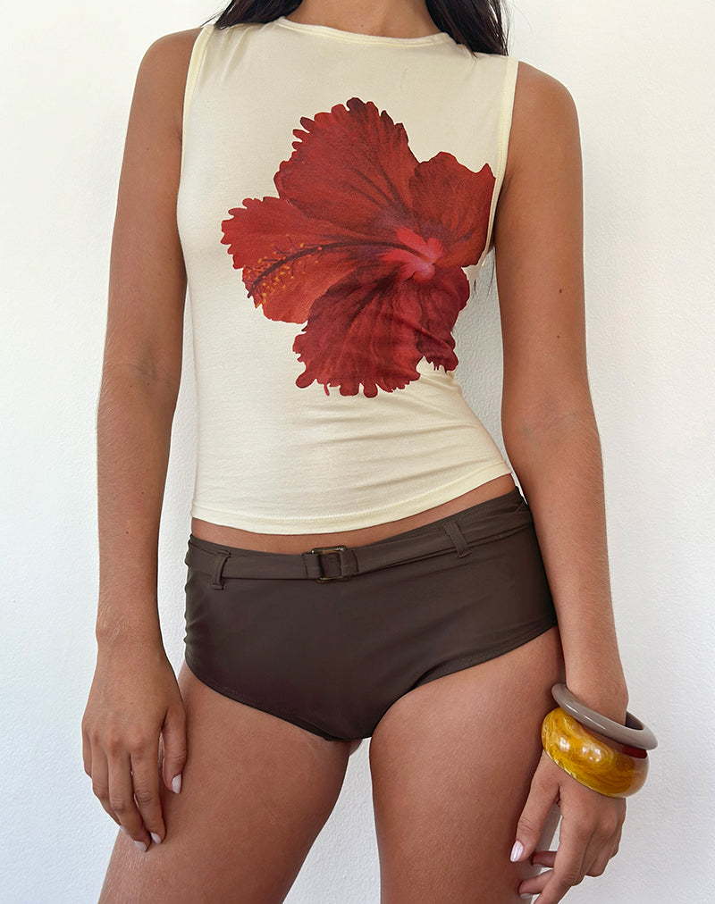 Afbeelding van Leen Vest Top in Hibiscus Karnemelk