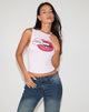 Afbeelding van Leen Tank Top in Roze met Kiss Me I'm Fab Graphic