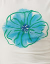 Ivoor met geschilderde blauwe bloem