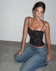 Afbeelding van Leif Cami Top in Zwart Pretty Petal
