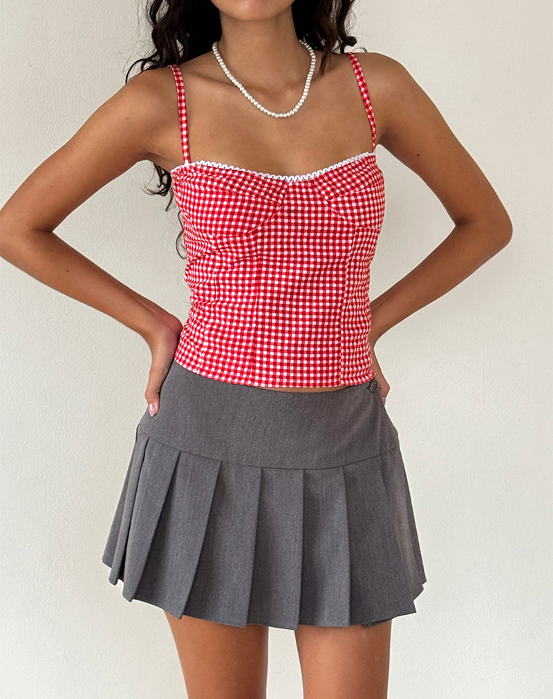 Leif Cami Top in Rood Gingham