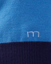 blauw met witte streep