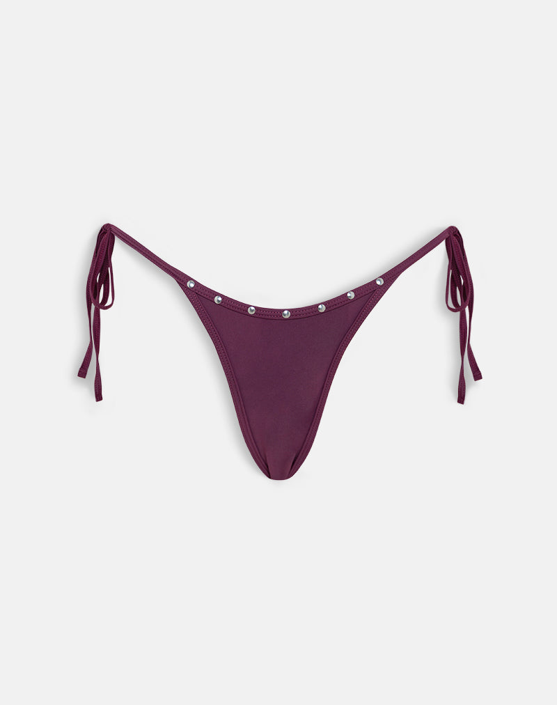 Lentra Bikinibroekje in Bourgondië met studs