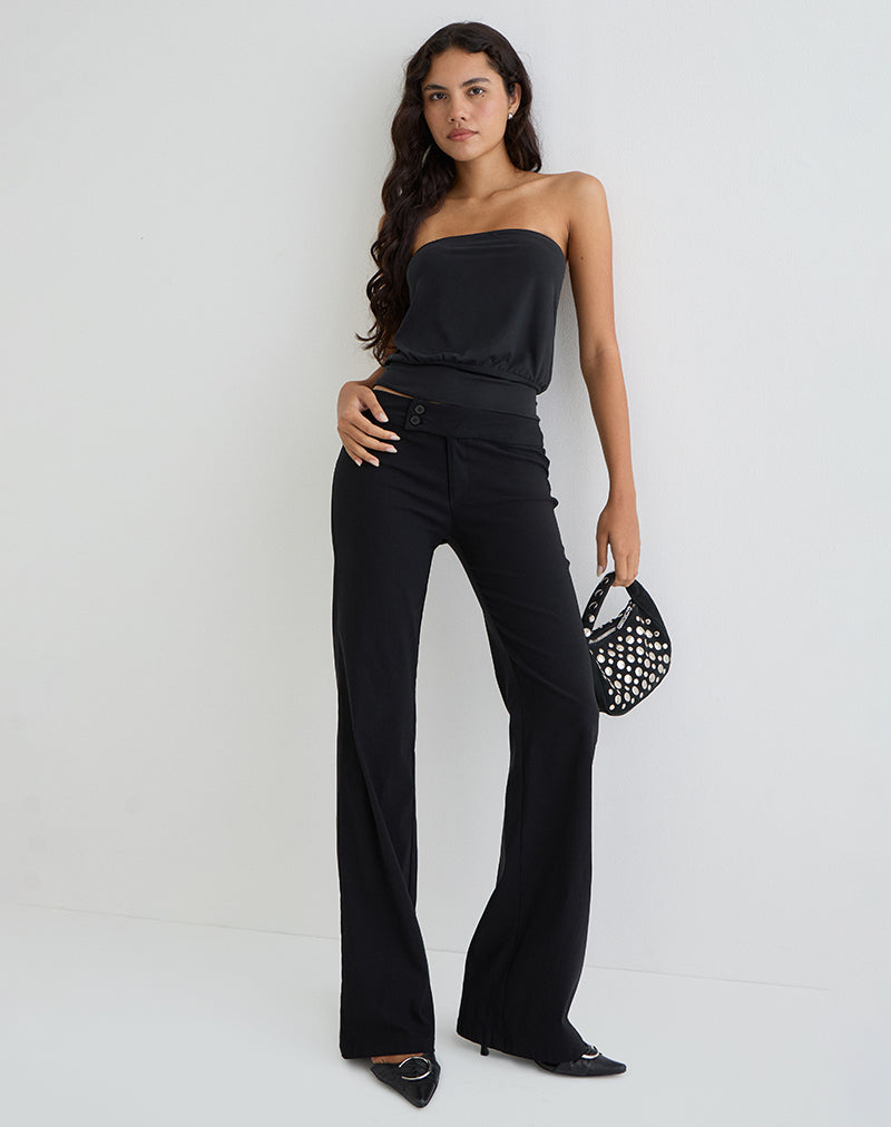 Afbeelding van Leocadia Bandeau Top in Cupro Zwart