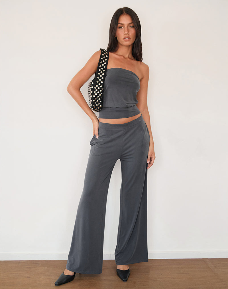 Leocadia Bandeau Top in Donkergrijs