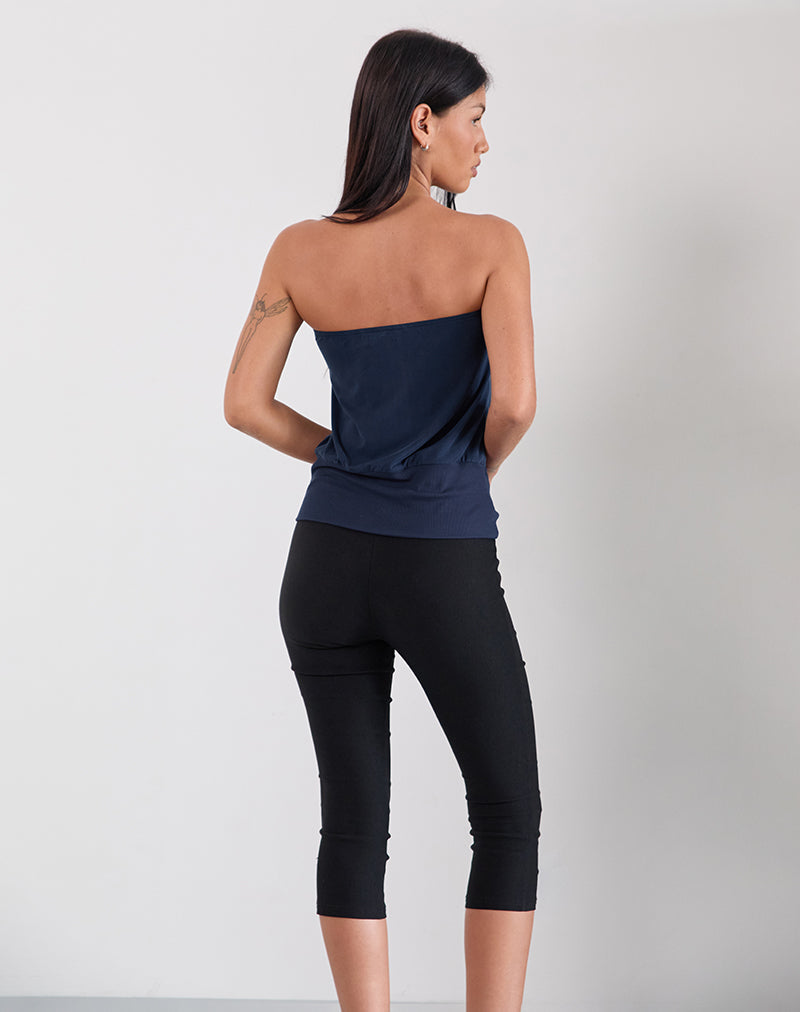 Afbeelding van Leocadia Lange Bandeau Top In Cupro Navy