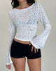 Afbeelding van Lesina Lange Mouw Top in Burnout Mesh Ivoor