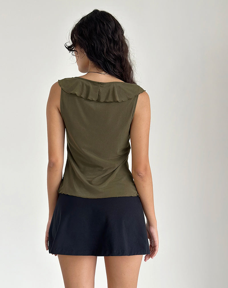 Afbeelding van Leviosa Vlinder Top In Mesh Mosgroen