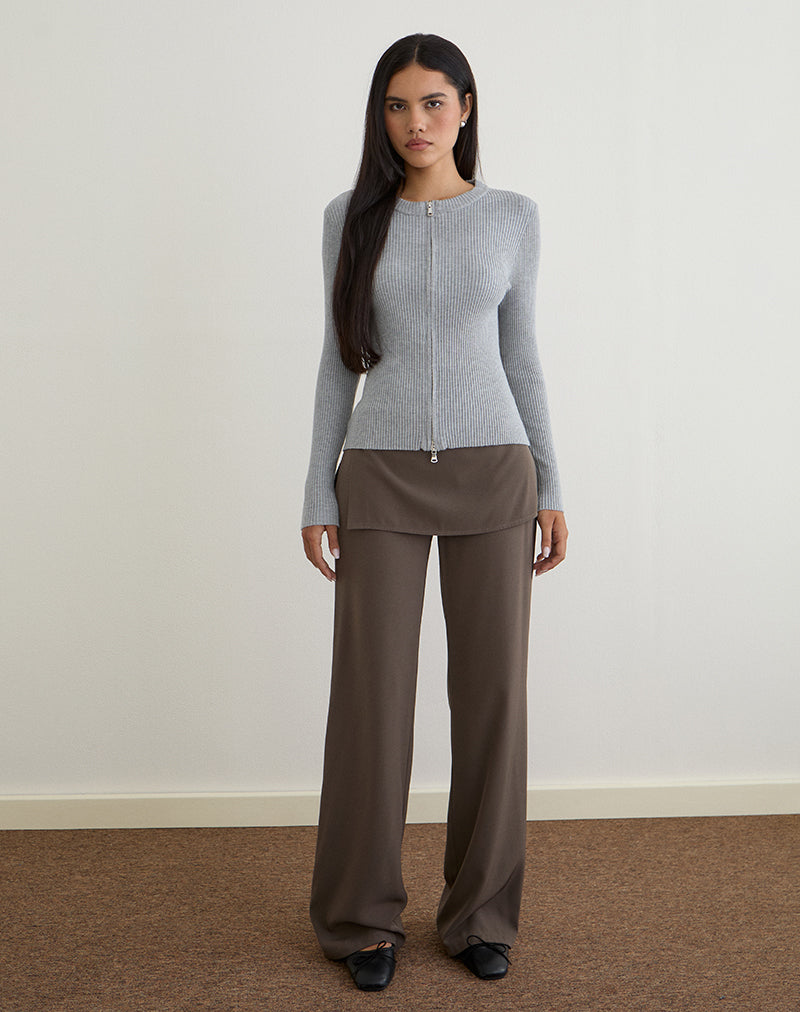 Afbeelding van Liano Rits Vest in ribtricot Grijs