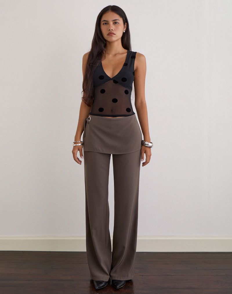 Image of Elka Wrap Trouser in Tailoring Truffle