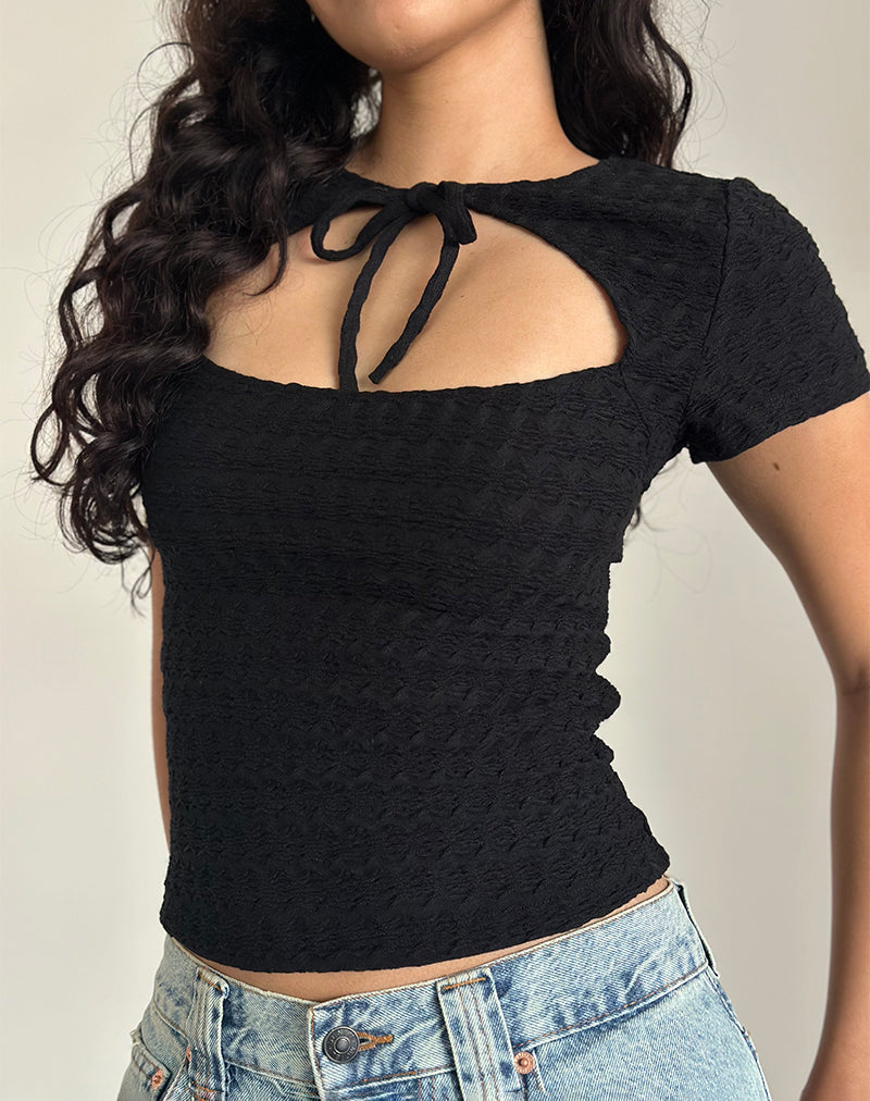 Afbeelding van Lindsay Top in Textured Black