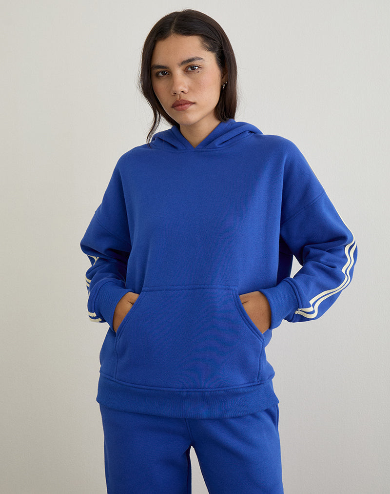 Afbeelding van Lingwu Hoodie in Kobaltblauw met Karnemelkse Binding
