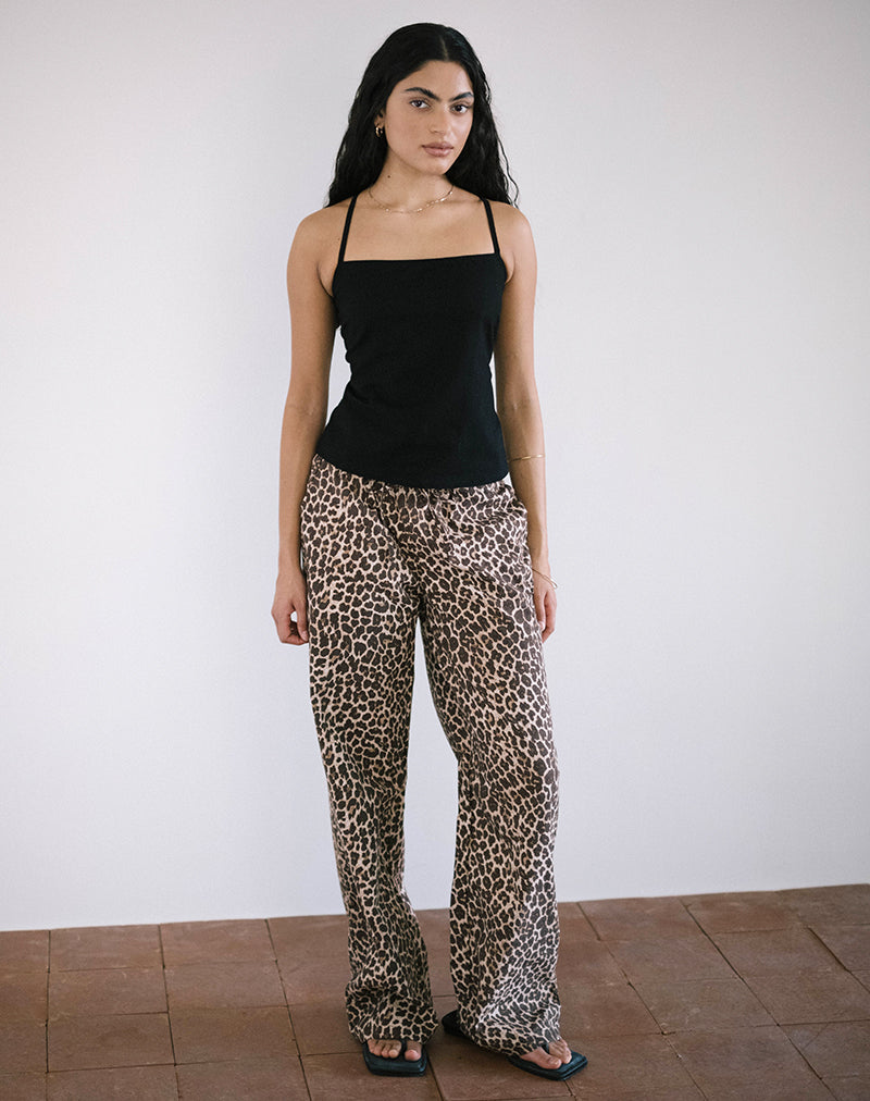 Afbeelding van Lintang Tie Back Top in Linnen Zwart