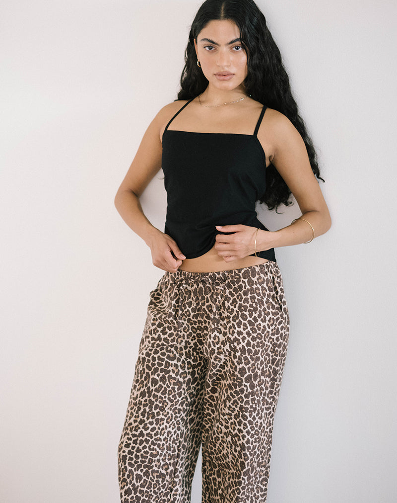 Afbeelding van Lintang Tie Back Top in Linnen Zwart