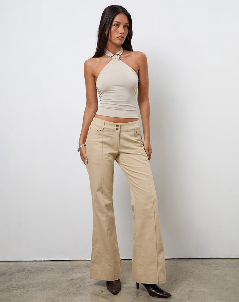 Afbeelding van Lintira Slim Leg Broek in Keperzand