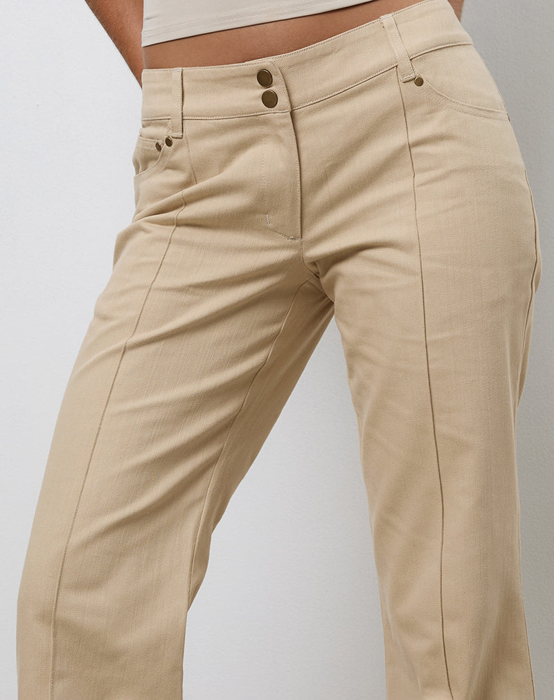 Afbeelding van Lintira Slim Leg Broek in Keperzand