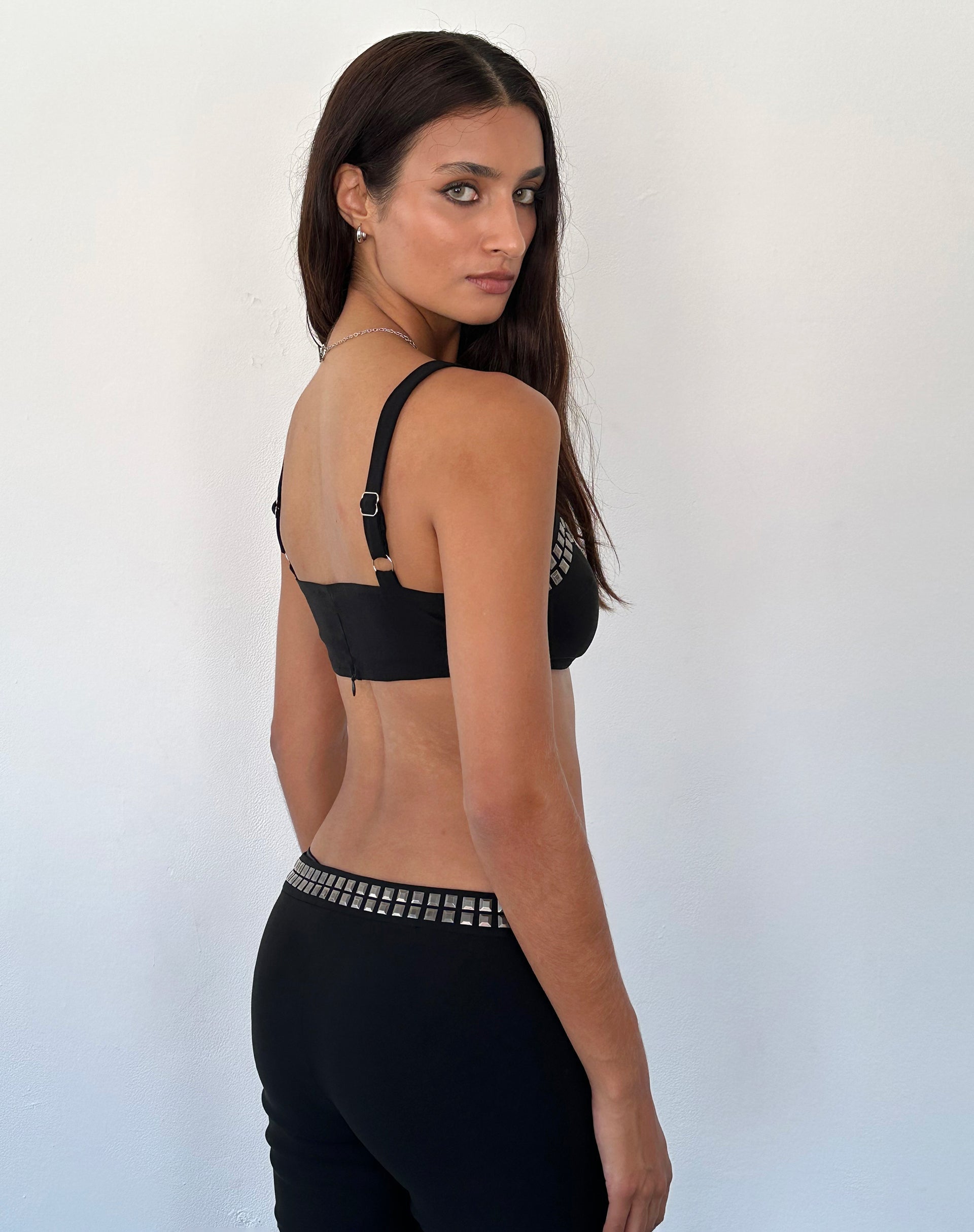 Afbeelding van Liu Studded Bralette in Zwart Tailoring
