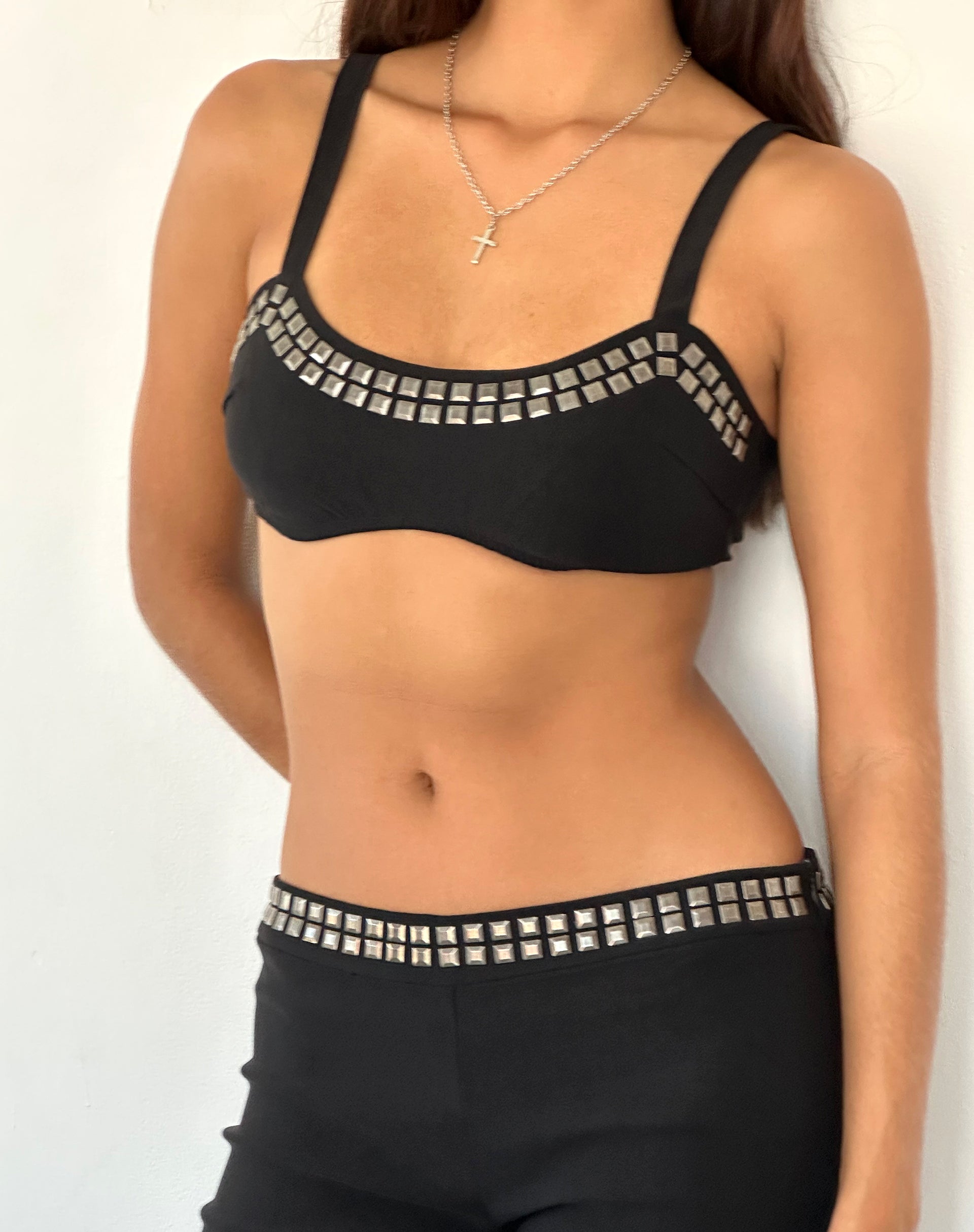 Afbeelding van Liu Studded Bralette in Zwart Tailoring