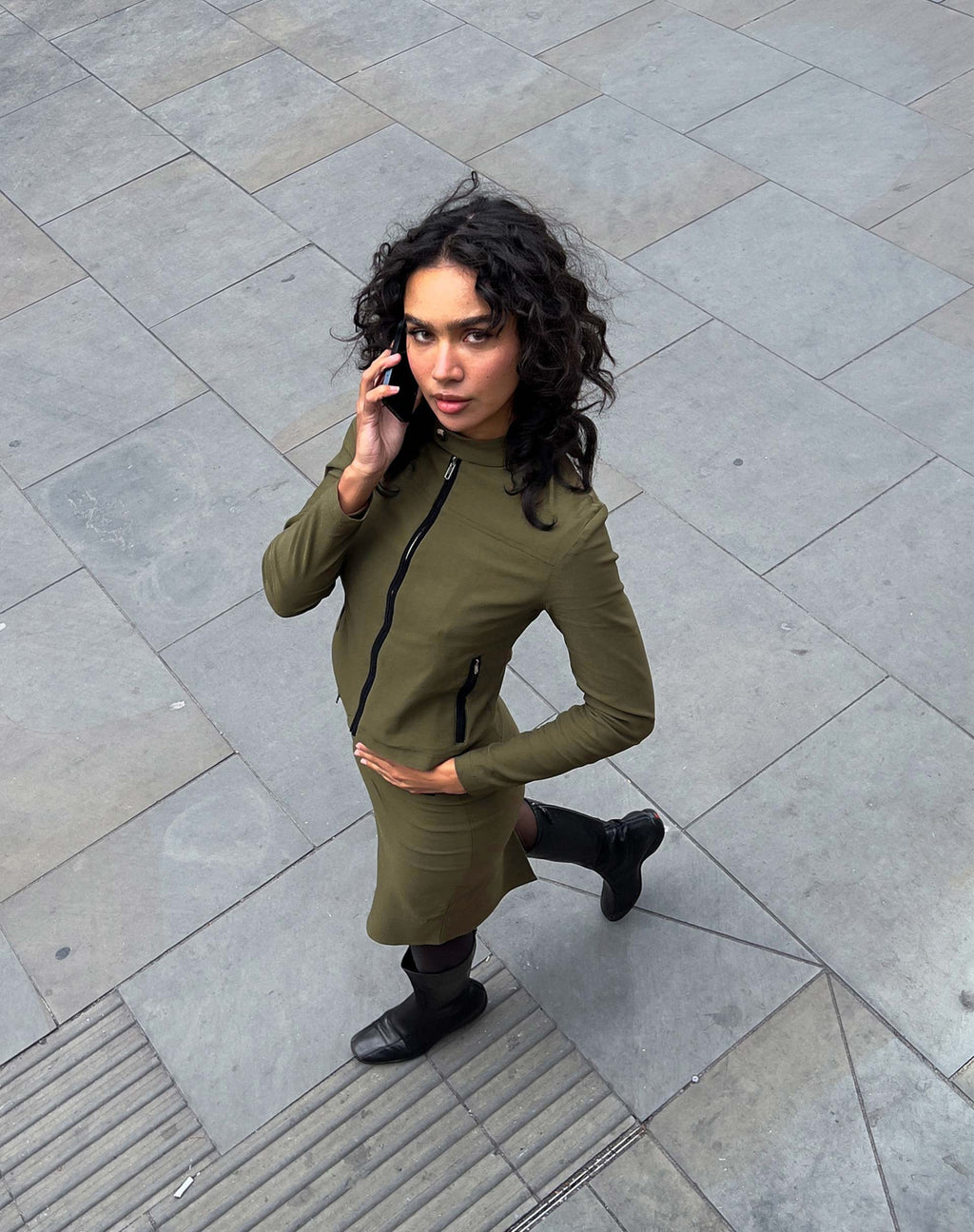 Livia Jas in kleermakerszit Legergroen