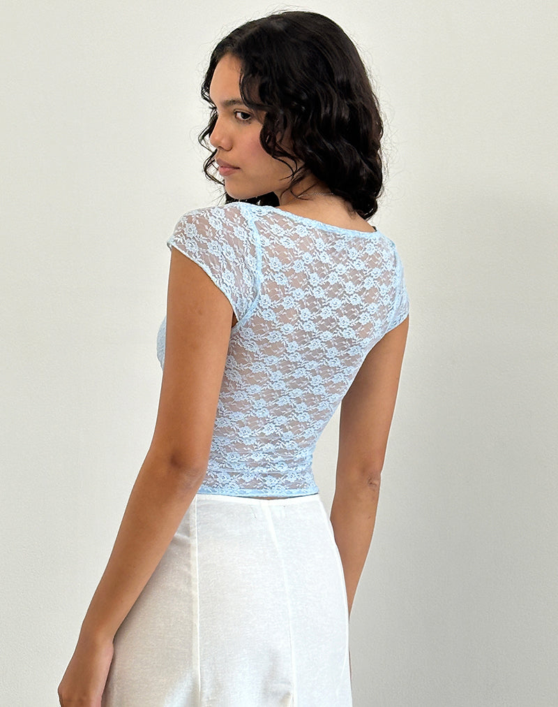 Afbeelding van Livra Top in Klaver Kant Blauw