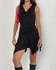 Afbeelding van Lizella Hem Mini Dress in Cupro Zwart