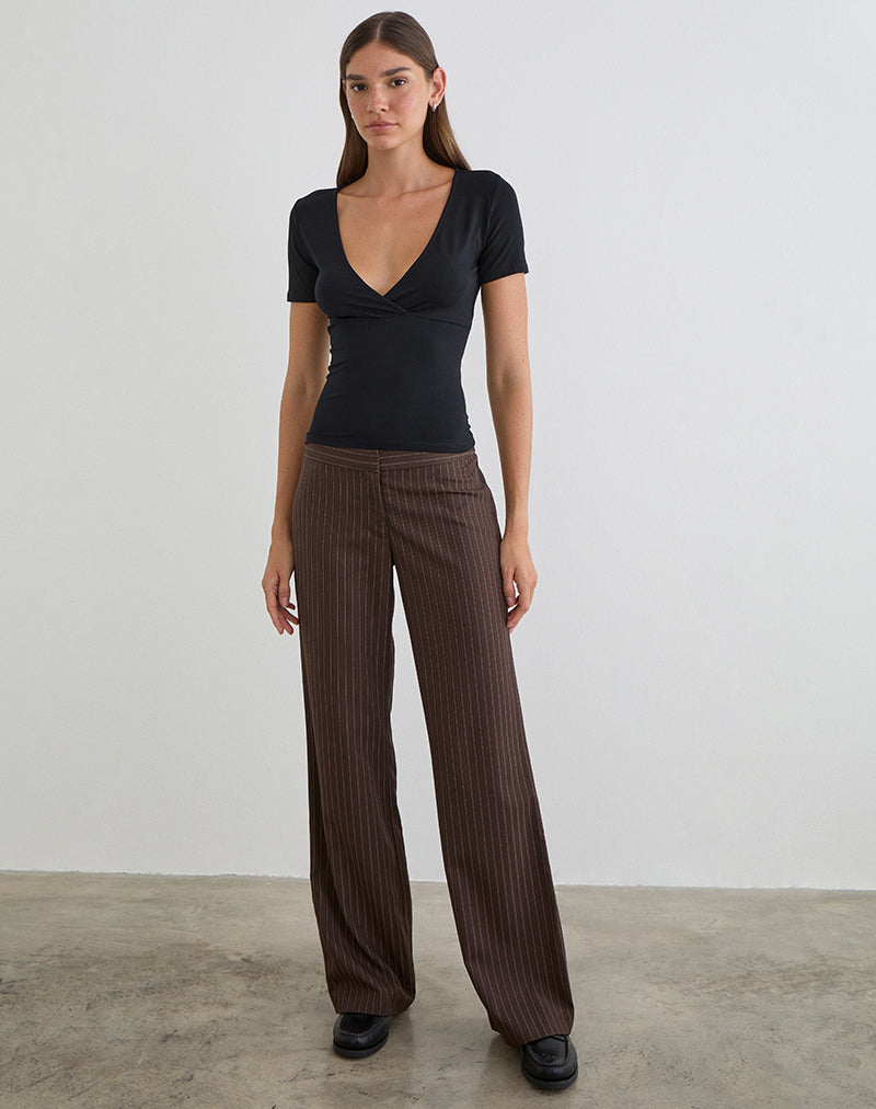 Afbeelding van Lobos Crossover Top in Rayon Jersey Zwart