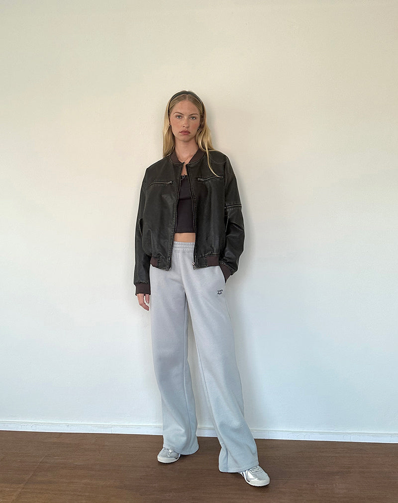 Losse Jogger in Lunar Rock met Ocean Storm strikborduursel