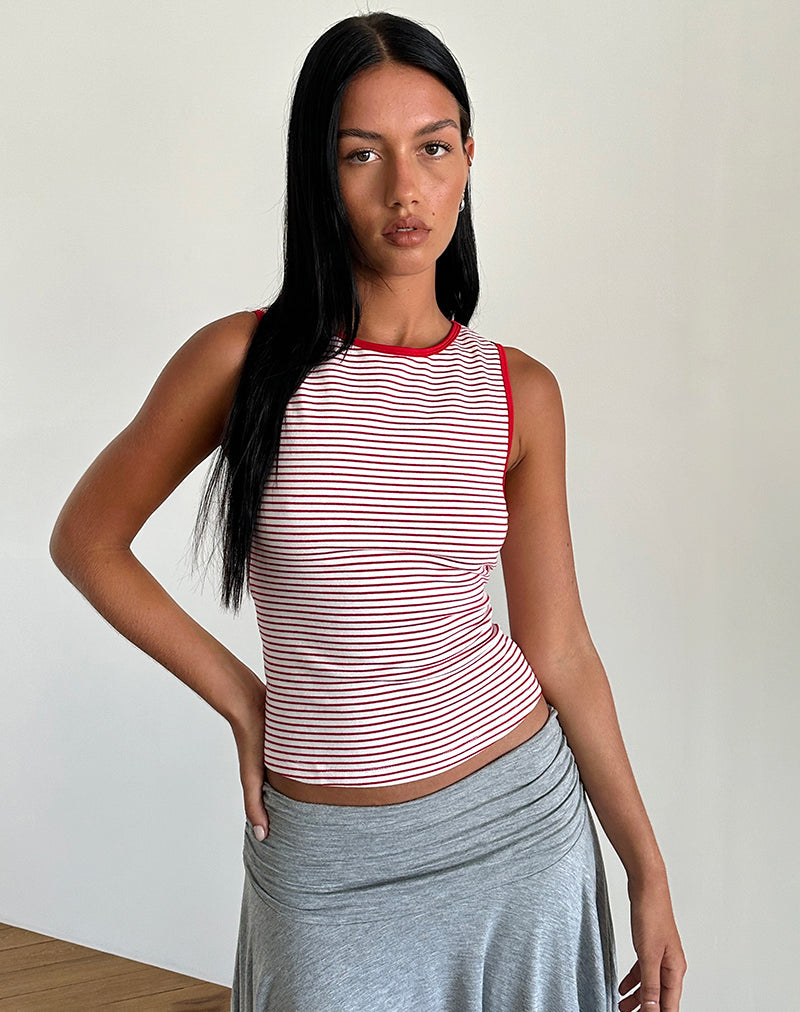 Afbeelding van Lorde Tank Top in Rood en Wit Streep