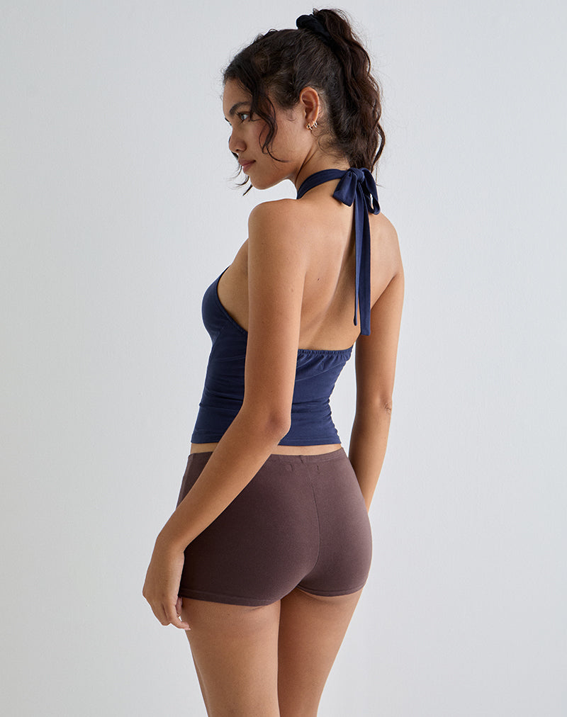 Afbeelding van Lorie Halter Top in Cupro Navy