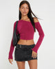 Afbeelding van Lousa Crop Top met lange mouwen in Magenta Purple