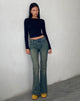 Afbeelding van Low Rise Flared Jeans in Green Wash