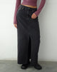 Afbeelding van Denim maxirok met lage taille in vintage zwart